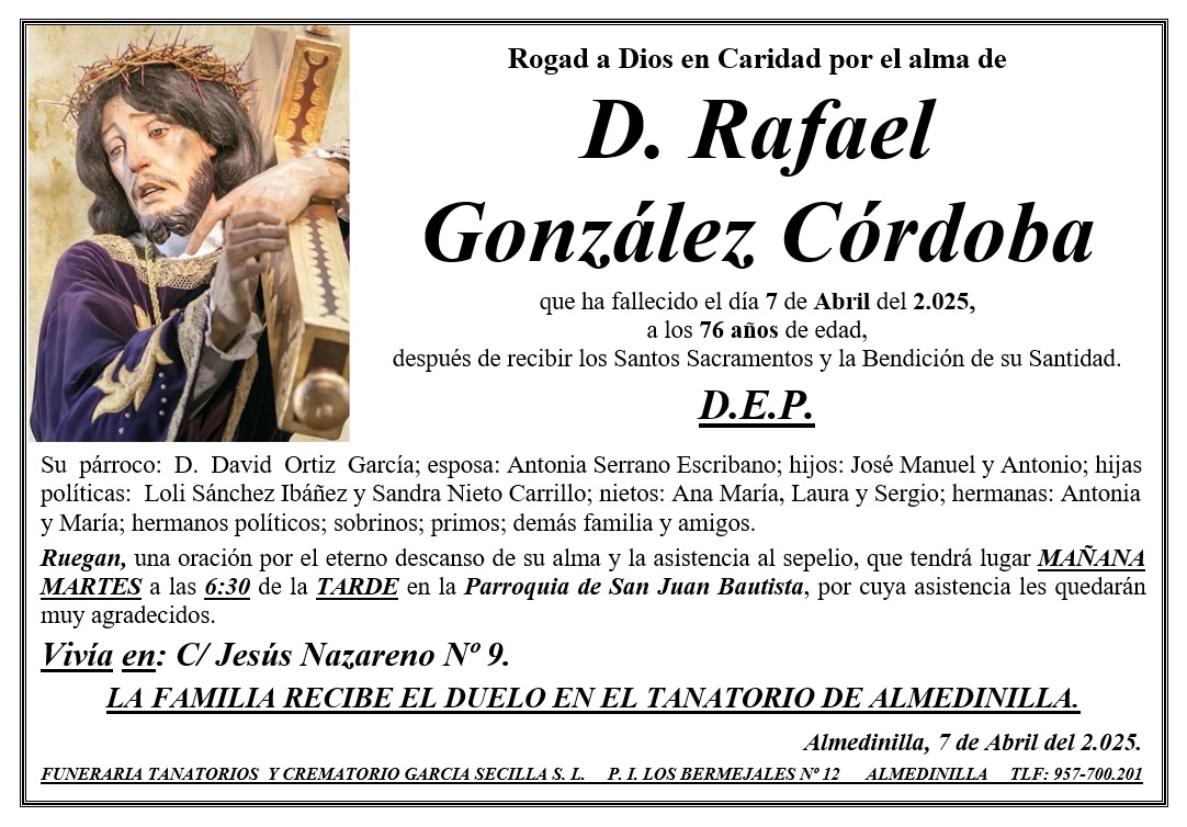 SEPELIO DE D RAFAEL GONZALEZ CORDOBA