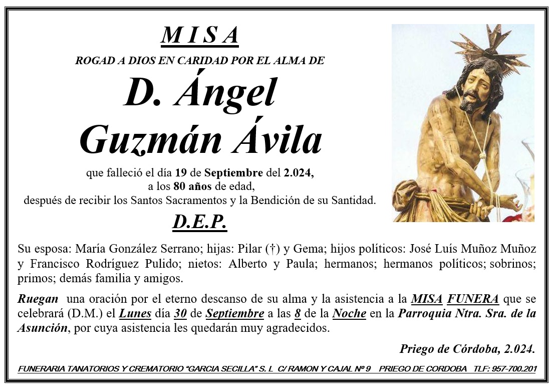 MISA DE D ÁNGEL GUZMÁN ÁVILA