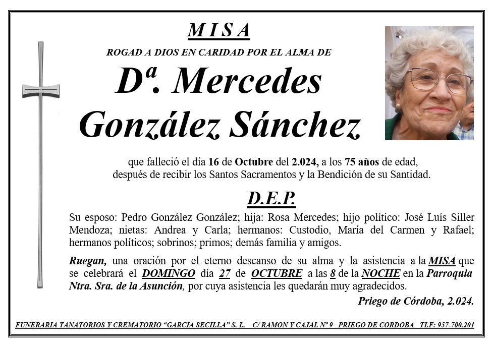 MISA DE Dª MERCEDES GONZÁLEZ SÁNCHEZ