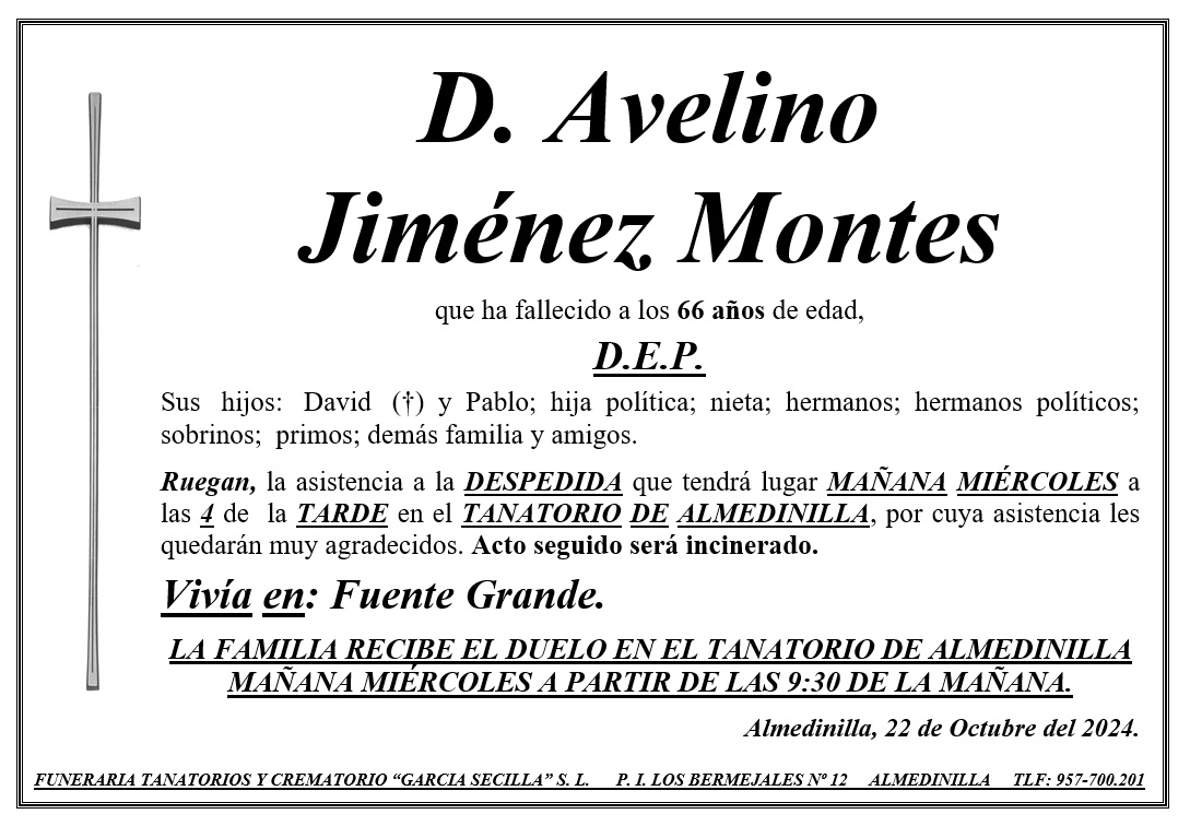 SEPELIO DE D. AVELINO JIMÉNEZ MONTES