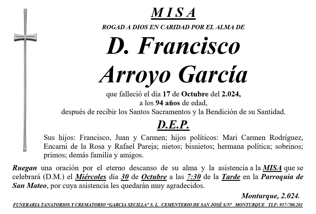 MISA DE D FRANCISCO ARROYO GARCÍA