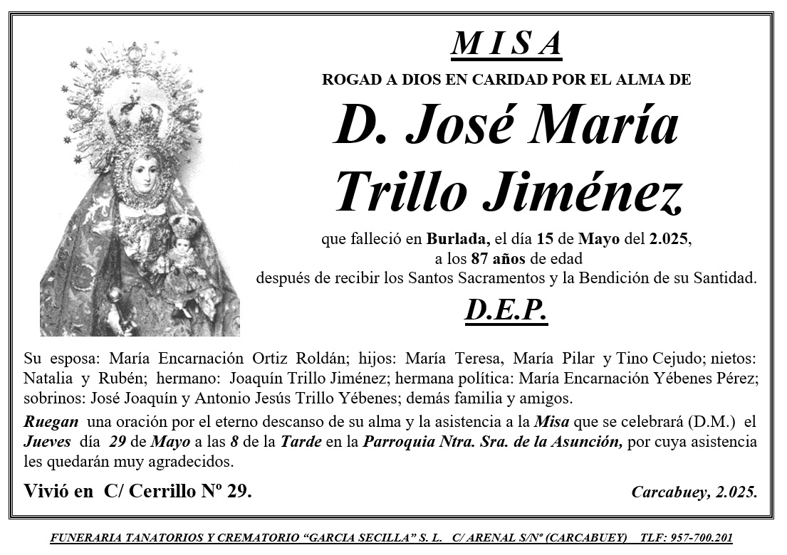 MISA DE D JOSÉ MARÍA TRILLO JIMÉNEZ